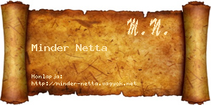 Minder Netta névjegykártya